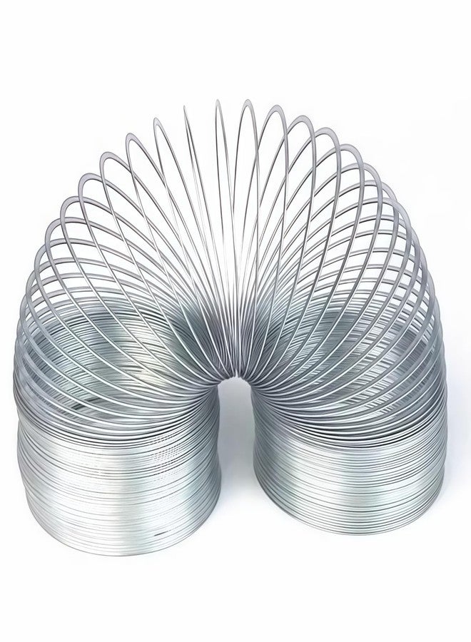 Yoqanr Metal Wave Form Spring Toy, Classic Physics Toy - 4" Unstretched Length x 3.15" Diameter, Magic Coil Metal Slinky Stress Relief Classic Mini Kids Toy, Extra Long(Silver) - Image 1